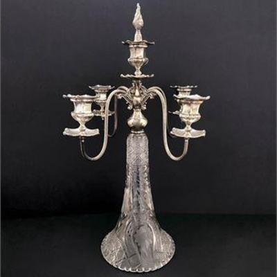 Vintage Cut Crystal Candelabra .jpg