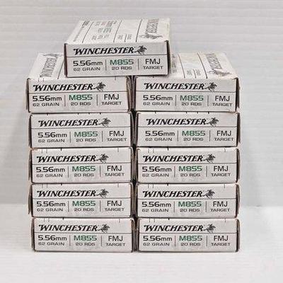 #644 • NEW!!! (11) Winchester 5.56mm M855 Green Tip 20rds
