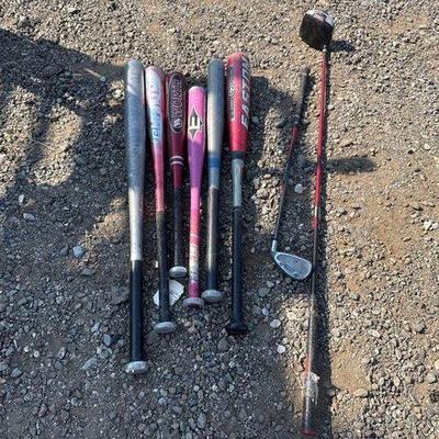 Sale Photo Thumbnail #397: #85000 • 6 Baseball Bats and 2 Golf Clubs

