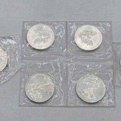 Sale Photo Thumbnail #71: #1256 • (6) .999 Fine Silver 1oz American Silver Eagle Coin
