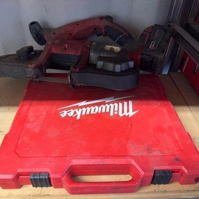Sale Photo Thumbnail #268: #5558 • Milwaukee Portable Band Saw with Battery and Socket Set
