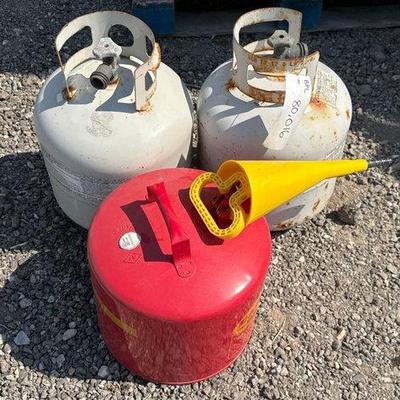 Sale Photo Thumbnail #384: #80016 • 2 Propane Tanks and 1 Safety Gas Can
