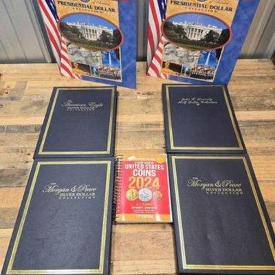 Sale Photo Thumbnail #85: #1510 • (6) Coin Collection Folders & 2024 U.S. Coin Guide Book
