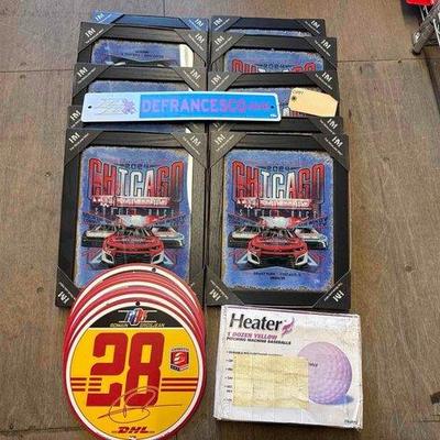 #4584 • The Highland Mint Framed NASCAR Art, IndyCar Racing Signs, Pitching Machine Baseballs
