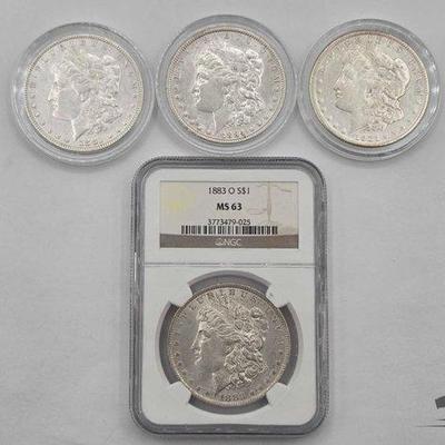 Sale Photo Thumbnail #74: #1302 • (4) Morgan Silver Dollars
