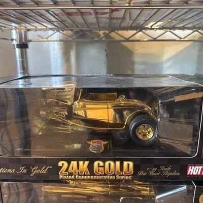 #4056 • 6 Racing Champions Limited Edition 1:24 Scale Hot Rod Magazine Reflections in Gold 24K Gold Plated...
