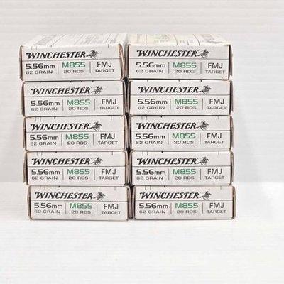 #646 • NEW!!! (11) Winchester 5.56mm M855 Green Tip 20rds
