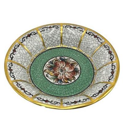 Lot 004-029   
Dahl Jensen Copenhagen Denmark, Porcelain Crackle Glazed Trinket Bowl, 184/590 K
