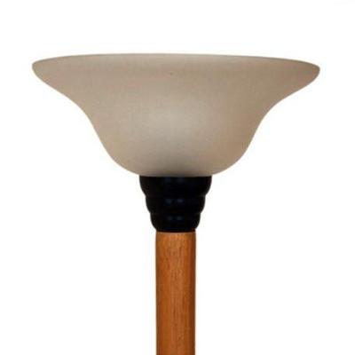 Lot 277  
Torchiere Wood And Glass Floor Lamp