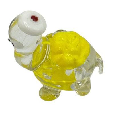 Lot 008   
Murano Style, Vintage Yellow and White Turtle Glass Figurine