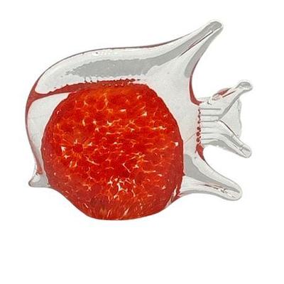 Lot 018   
Murano Style, Red Glass Tropical Fish Paperweight