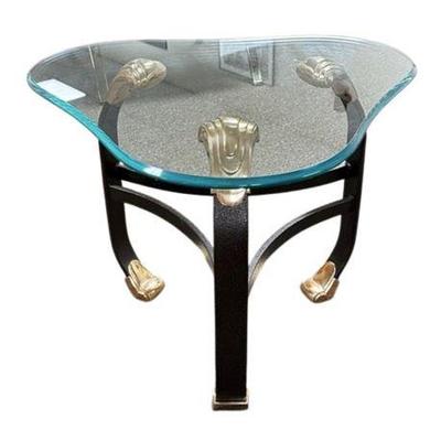 1980s Post Modern Brass Style End Table
