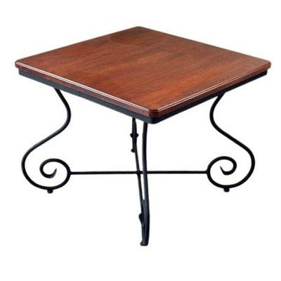 Lot 390 
Wrought Iron And Wood End Table