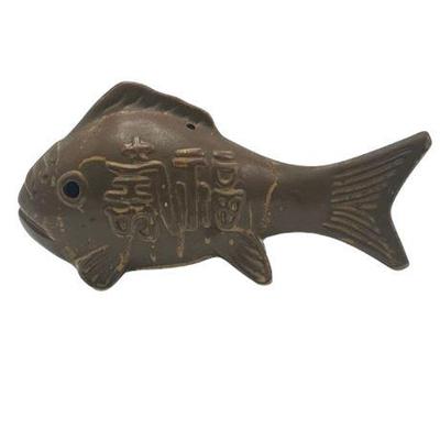 Lot 091   
Japanese Vintage Koi Fish Bell Chime Statue