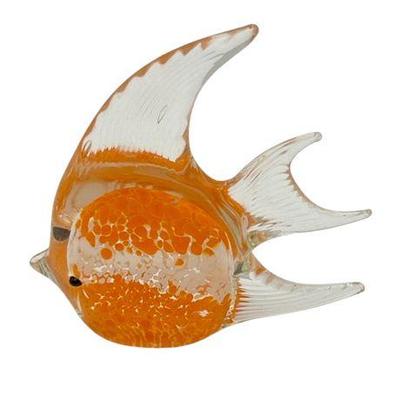 Lot 023   
Murano Vintage Orange Glass Angel Fish Figurine