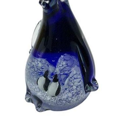 Lot 016 
Murano Blue Glass Penguin Paperweight