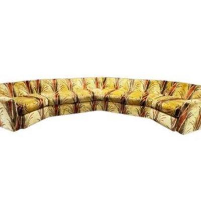 Lot 007-055  
Milo Baughman Style Mid Century Curved Sectional Sofa
