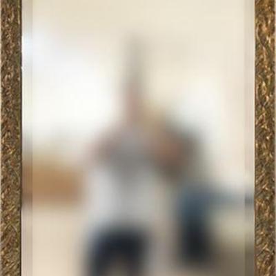 Lot 069 
Gilded Gold Decorator Bevel-Edged Wall Mirror