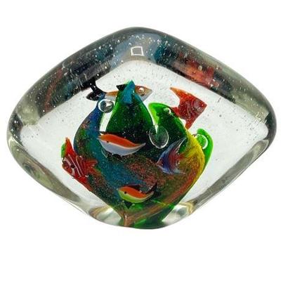 Lot 010  
Murano Colorful Glass Aquarium Paperweight