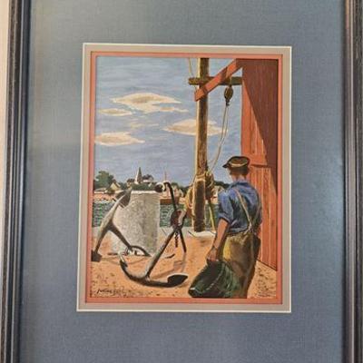 Lot 030   3 Bid(s)
Julian Clarence Levi (1874-1971) "New England Dock" Color Silkscreen