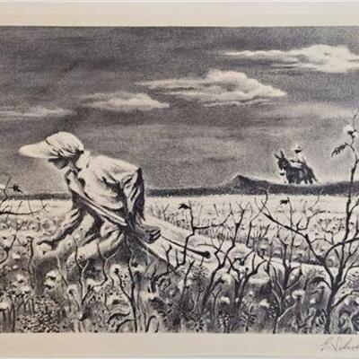 Lot 107  
Hubert Davis (1902-1981), "Cornpatch at Dusk" Lithograph, Pencil-Signed