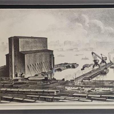 Lot 108
Louis Lozowick (1892-1973) "Hoboken, Grain Elevator" 1927 Lithograph
