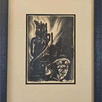 Lot 033   
Harry Sternberg (1904-2001) "Steel Workers" Lithograph, Pencil-Signed and Titled