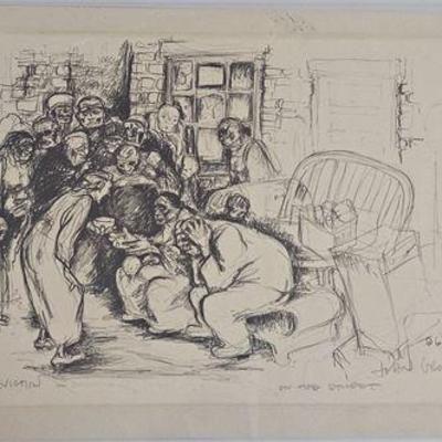 Lot 078 
John Groth, (1908-1988), Eviction Series, " On The Street", Pencil-Signed/Titled