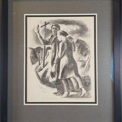 Lot 012 
Boardman Robinson (1876-1952) Untitled, (Hitchhikers), Signed