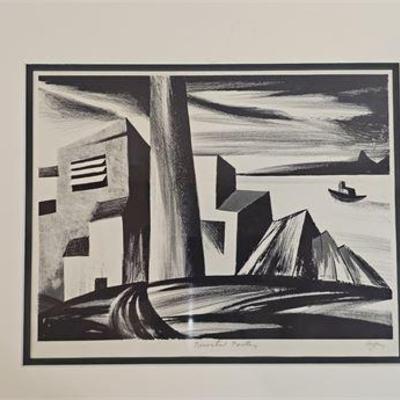 Lot 118   
Abe Ajay(1919-1998) "Deserted Factory" Lithograph, Signed