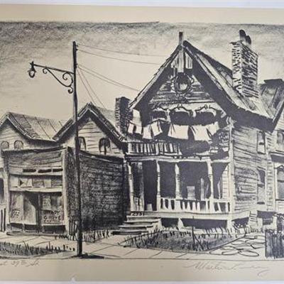 Lot 095   
Martin Linsey (1915-2010) "East 39th St." Cleveland Lithograph