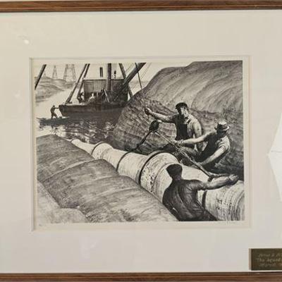 Lot 014  
James E. Allen (1894-1964) "The Aqueduct" 1937 Lithograph, Ed. 20, Pencil-Signed