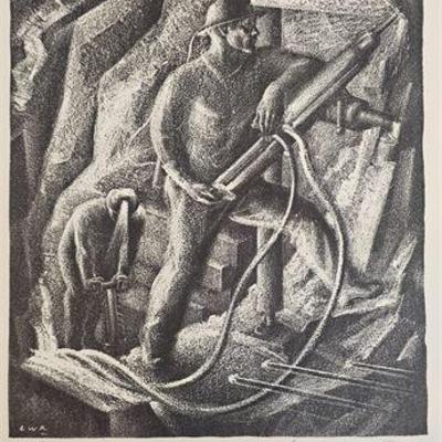 Lot 116   
Lewis Rubestein (1908-2003) "Copper Miner" 1938 Lithograph 10/75
