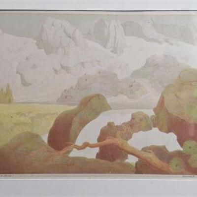 Lot 110   
Conrad Buff (1886-1975), "Birth of A River" Color Lithograph,