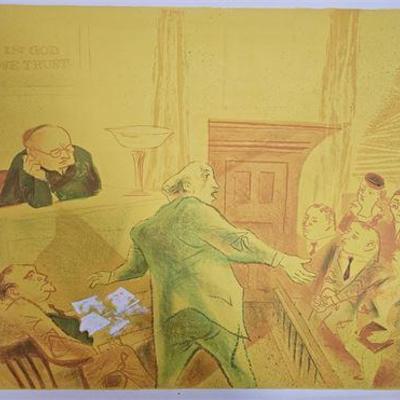 Lot 088   
William Gropper (1897-1977), "Watergate Series", #10, Color Lithograph 21/200