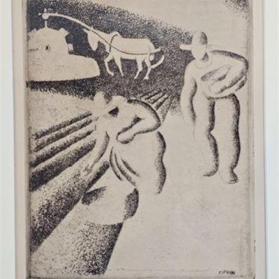 Lot 124   
Charles Offin (1899-1989) "Planters" 1932 Etching,