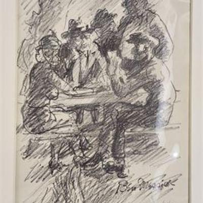 Lot 098   
Ben Messick (1901-1981) "Card Players" Lithograph