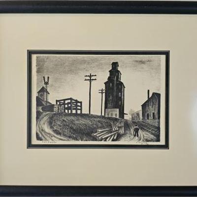 Lot 032   
Edward Ferguson (1914-2001), "Grain Elevator" 1938, Pencil-Signed & Titled