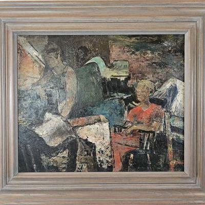 Lot 001-037   
Carl Gaertner (1898-1952), "Eviction" Original Oil Painting