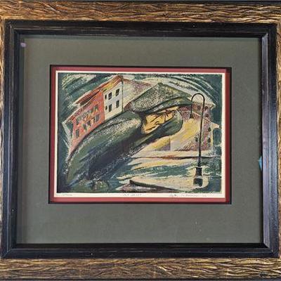 Lot 050 
Hulda D. Robbins (1910-2011) "Storm" Color Lithograph, 9 Ed 27
