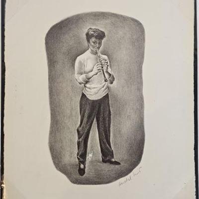 Lot 121   
Herschel Levit (1912-1986), "Evy" 1945 Lithograph Signed