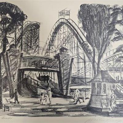 Lot 094   
Martin Linsey (1915-2010), "Euclid Beach" 1946 Lithograph,