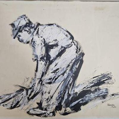 Lot 090   
Ausonio Tanda (1926-1988) Fisherman Pulling in His Net