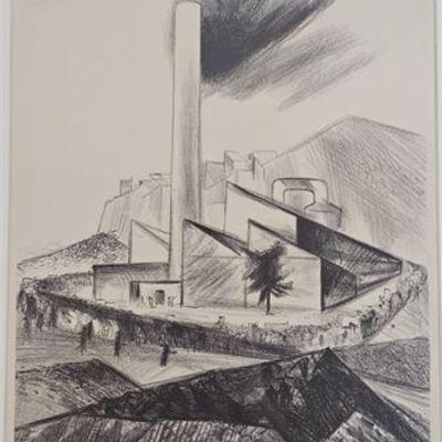 Lot 074   
Stefan Hirsch (1899-1964), "Modern Factory" 1934 Litho Ed. 10/50, Signed/Dated