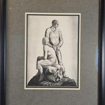 Lot 013   
Rockwell Kent (1882-1971), "And Now Where" 1936 Lithograph