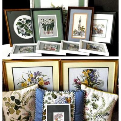 Botanical Art & Cross Stitch Decor Collection