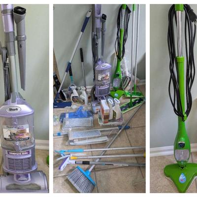 Shark Vacuum, B&D Door Buster, Bona Mop & Liquid Cleaner