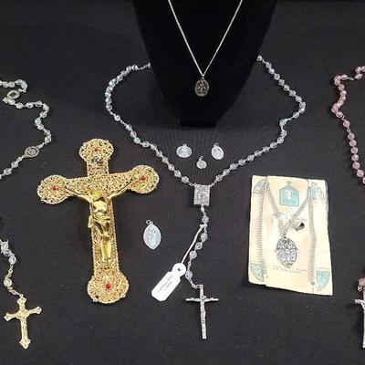 Sterling Silver Pendants, Rosary Beads & Religious Jewelry Collection