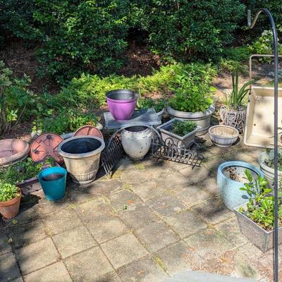 Outdoor Planter & Garden Collection Featuring Planters, EZ Cart Wheelbarrow, Birdbath, & More