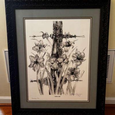 “Grandmother’s Daylilies” 56/250 Print Signed by Artist